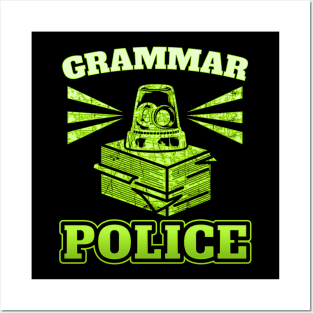 Grammar Police Officer Siren Light English Editor Posters and Art